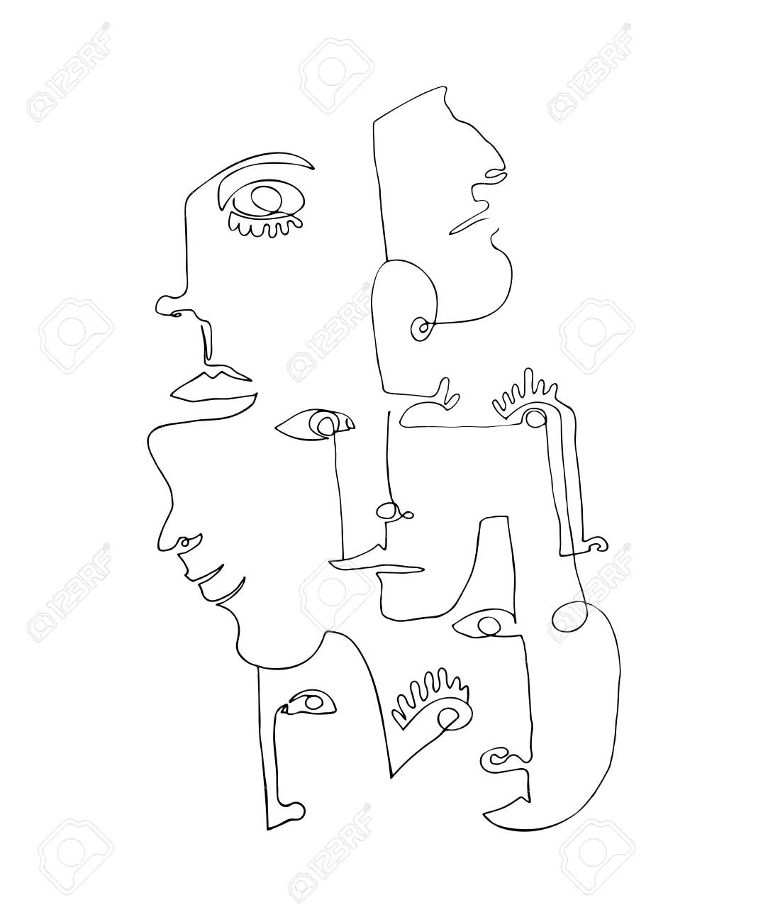 Abstract face drawing